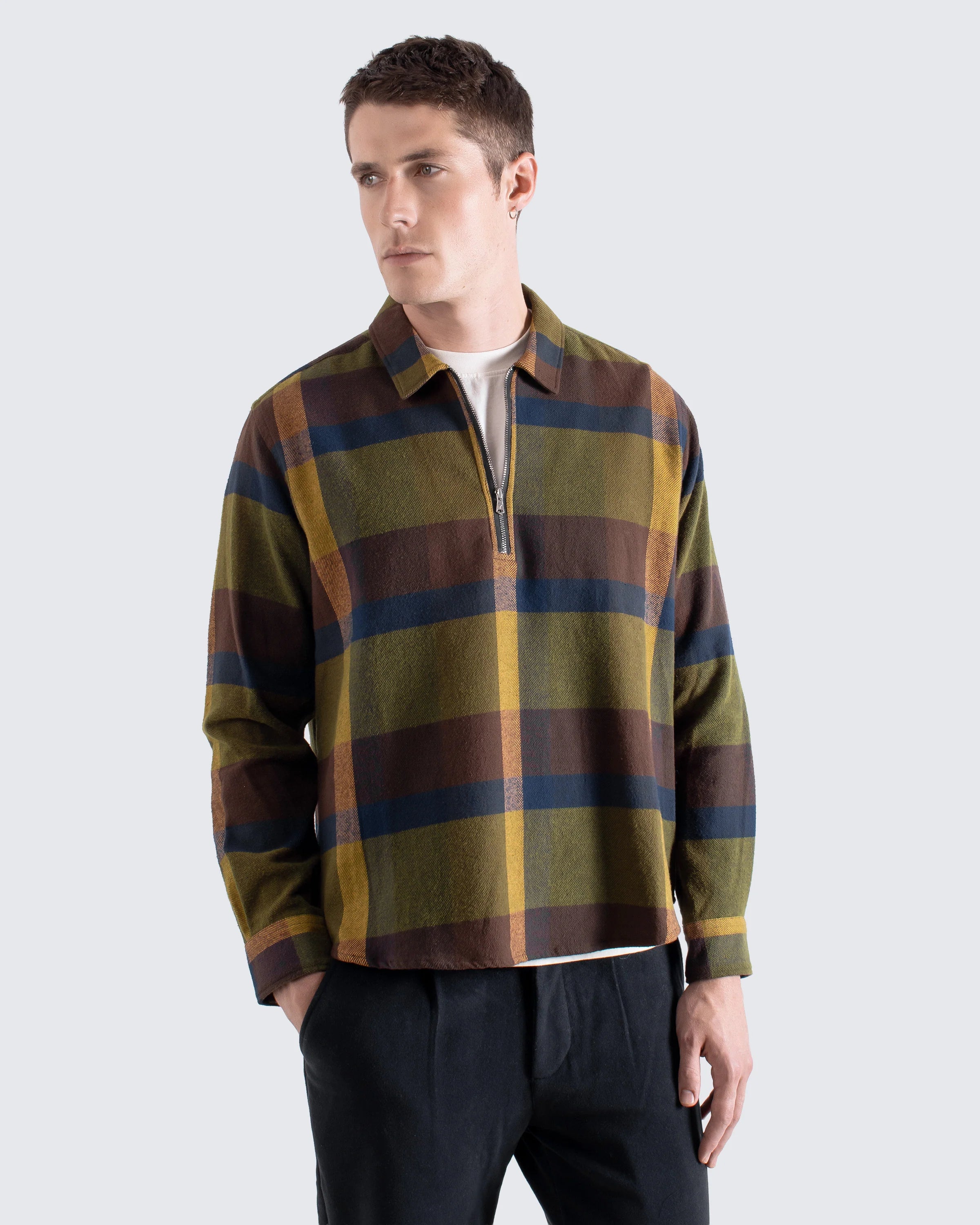 Green Multi Check Day Shirt
