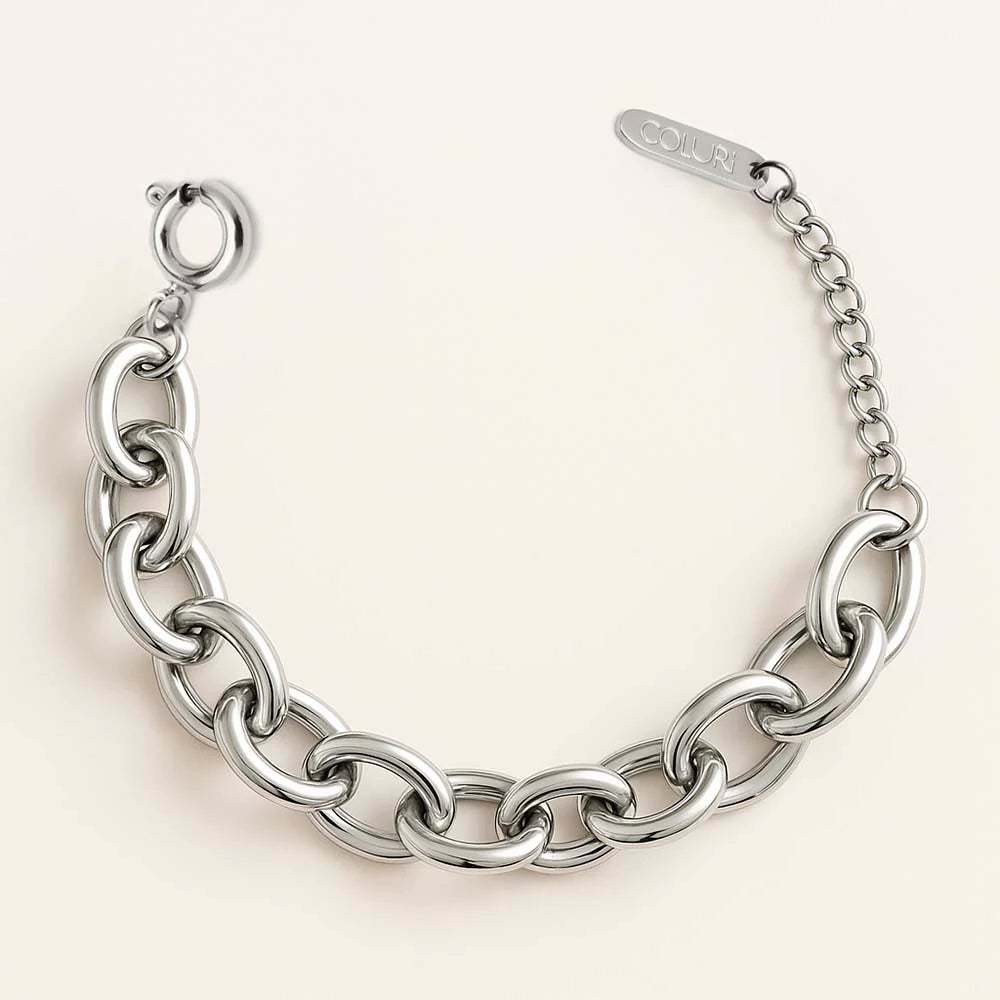 Silver Thick Chain Bracelet