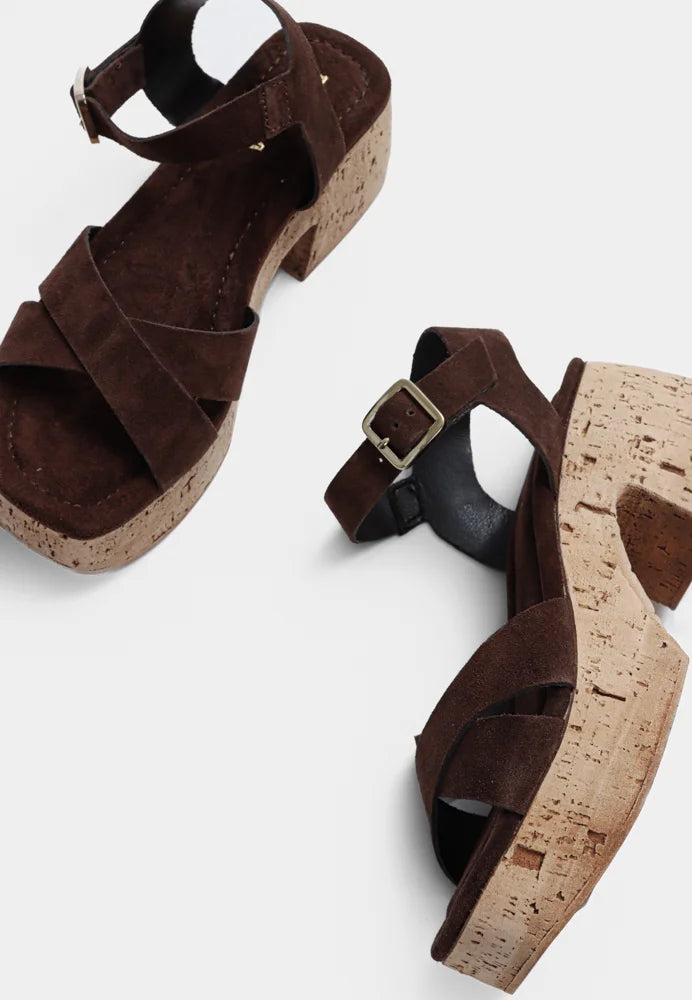 Suede Espresso Sandals