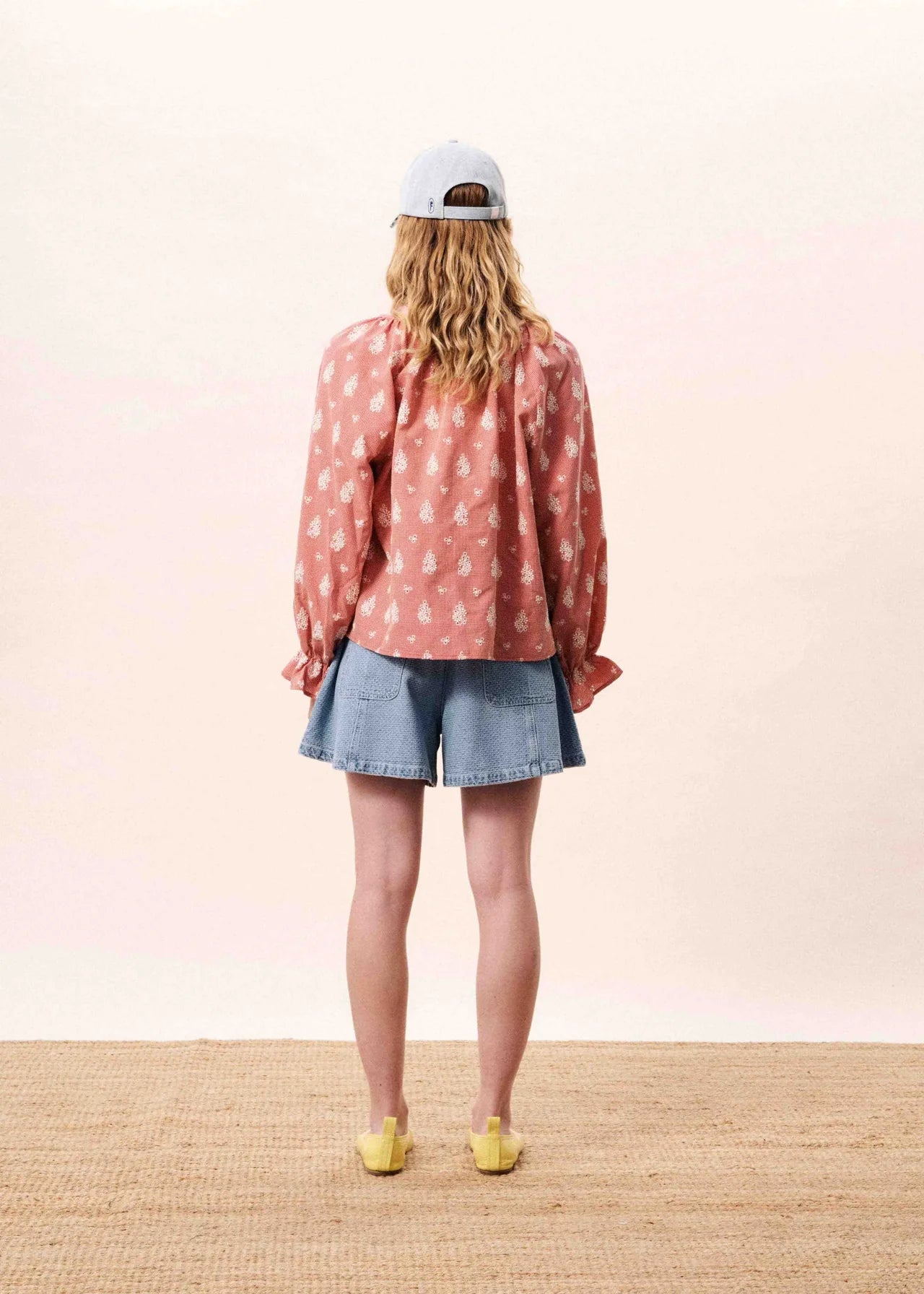 Red Broderie Tie Blouse