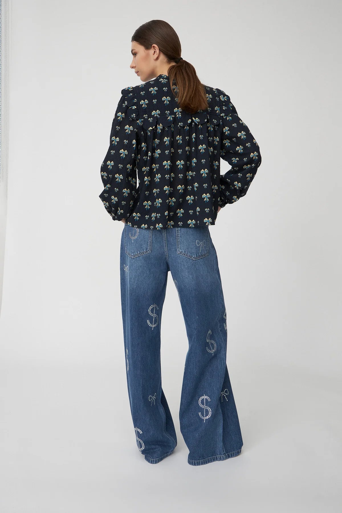 Bow Print Shirt- Last One (size 40)