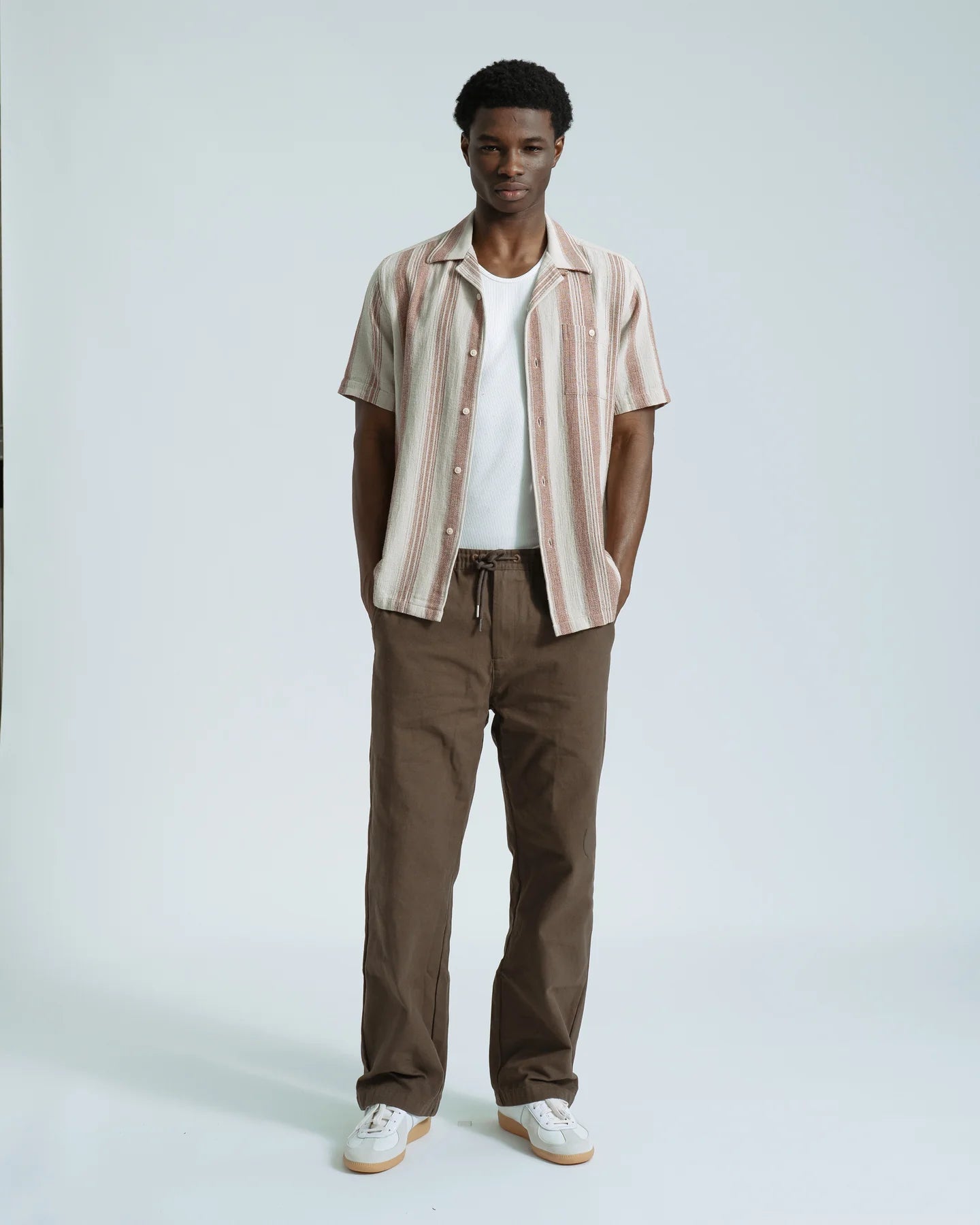 Dobby Red Stripe Selleck Shirt