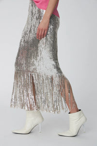 Sequin Fringe Skirt