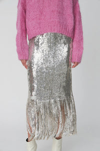 Sequin Fringe Skirt