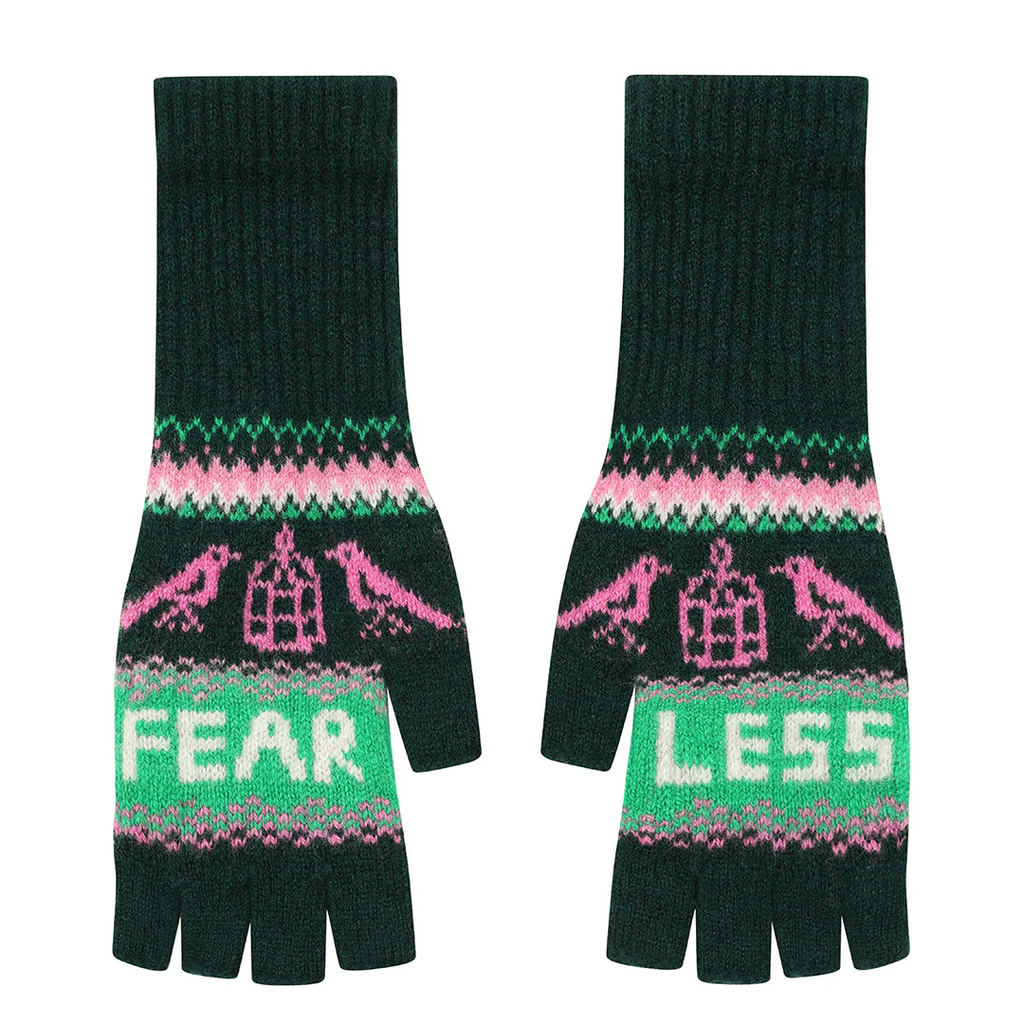 Green Fearless Fairisle Mittens