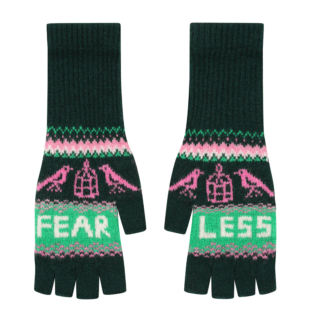 Green Fearless Fairisle Mittens