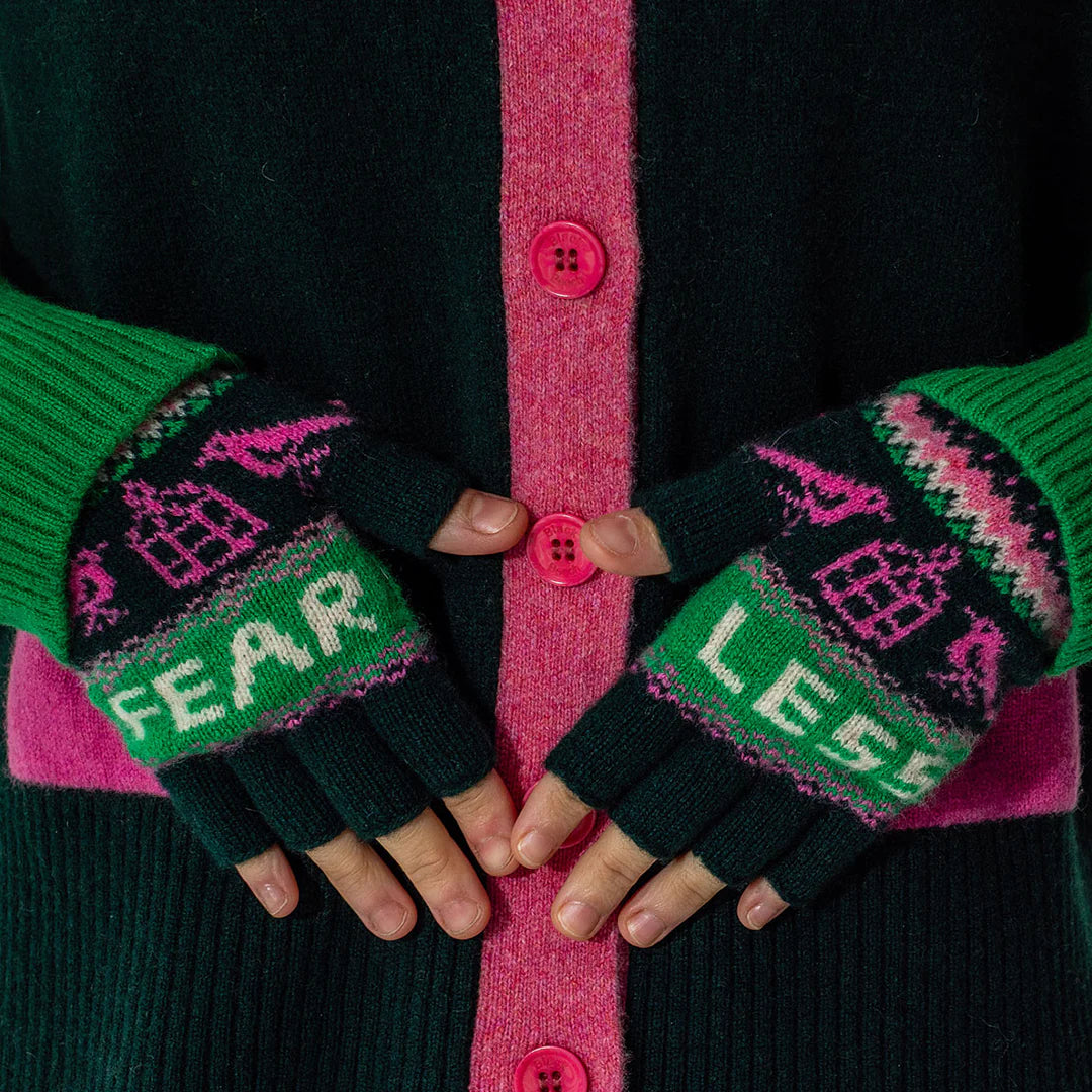 Green Fearless Fairisle Mittens