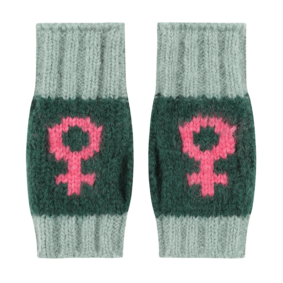 Green Cosmos Wrist Warmers