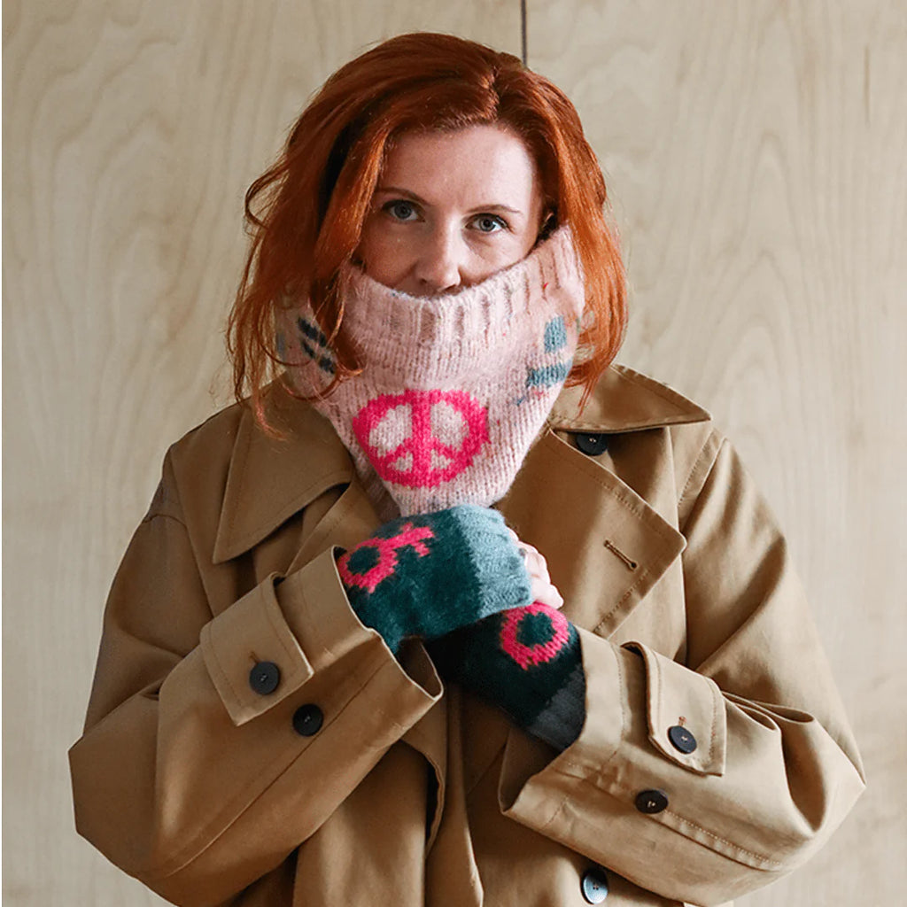 Green Cosmos Wrist Warmers