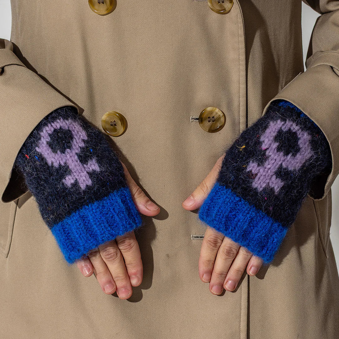 Blue Cosmos Wrist Warmers