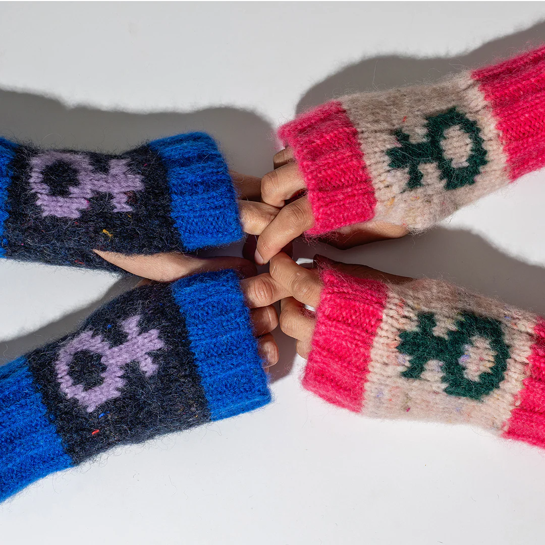 Blue Cosmos Wrist Warmers