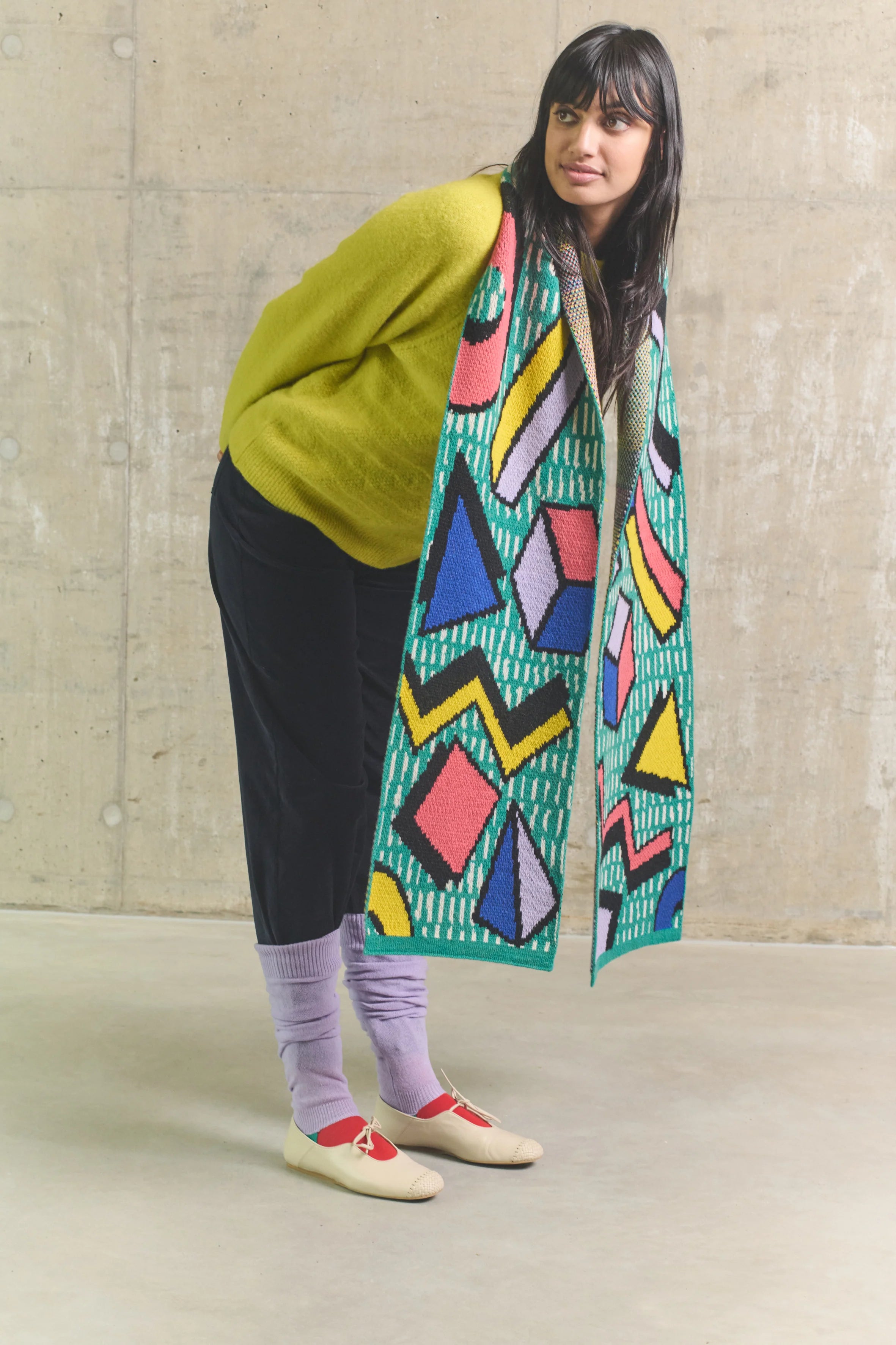 Large Tangent Wool Scarf