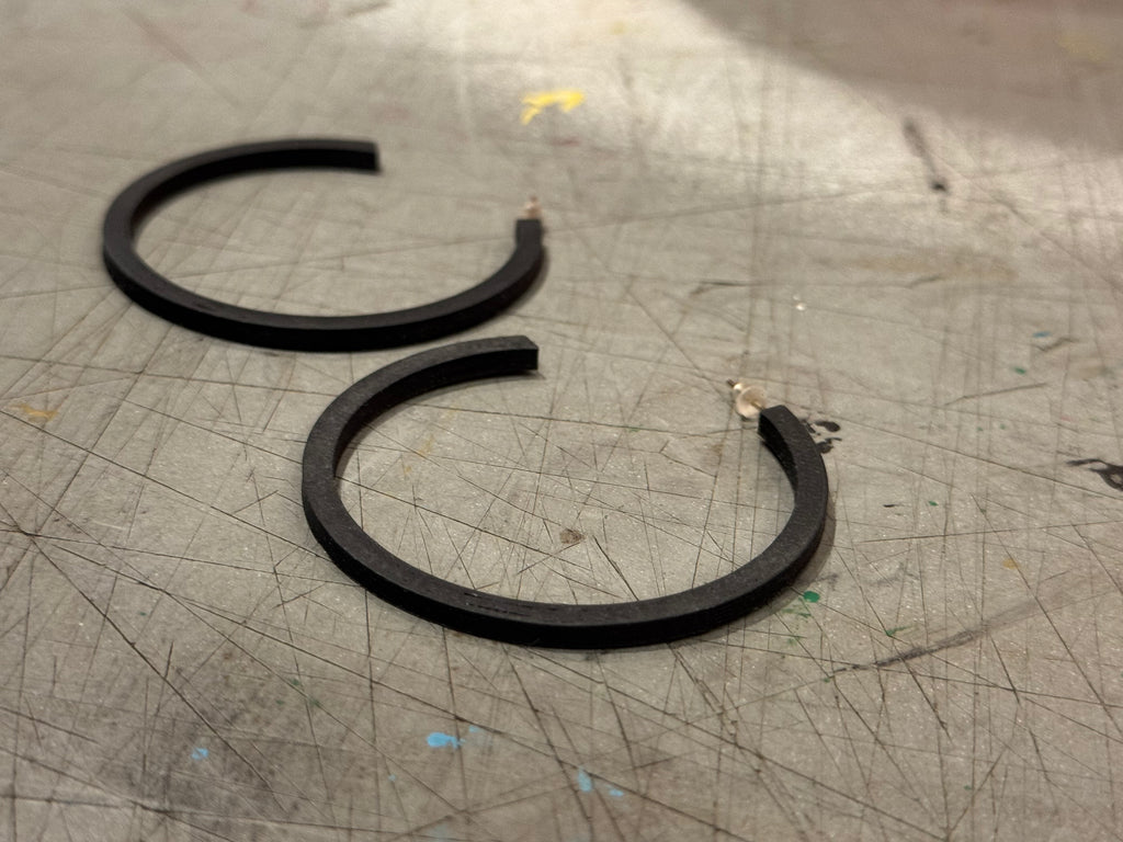 Matt Black Hoop Earrings