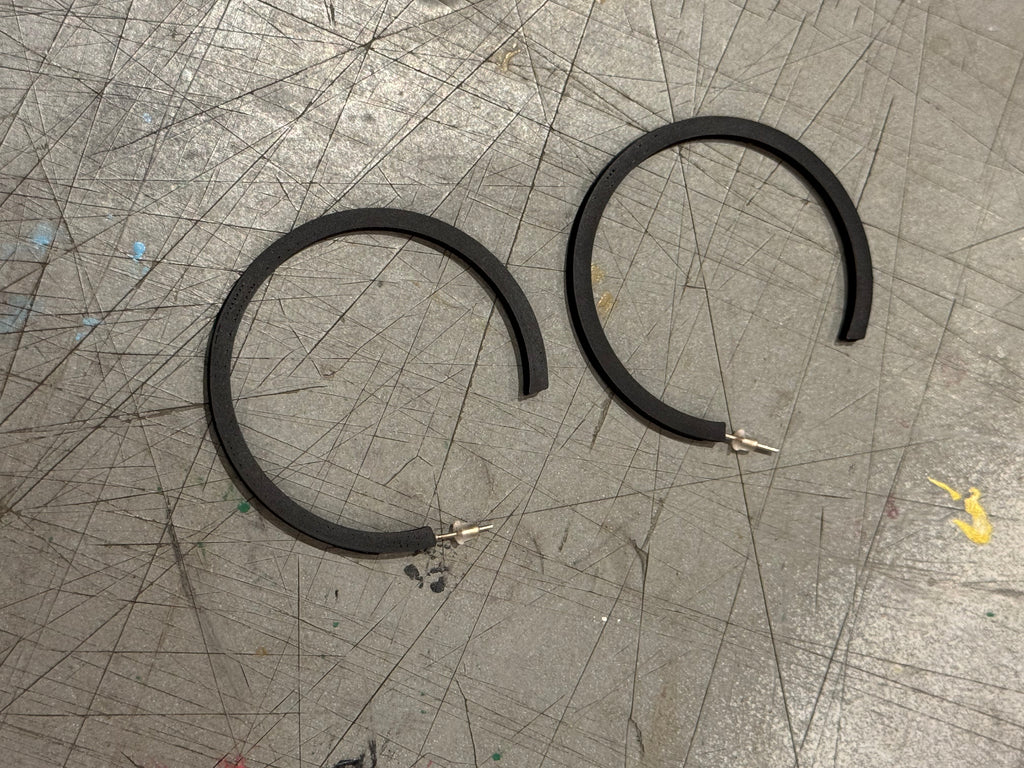 Matt Black Hoop Earrings