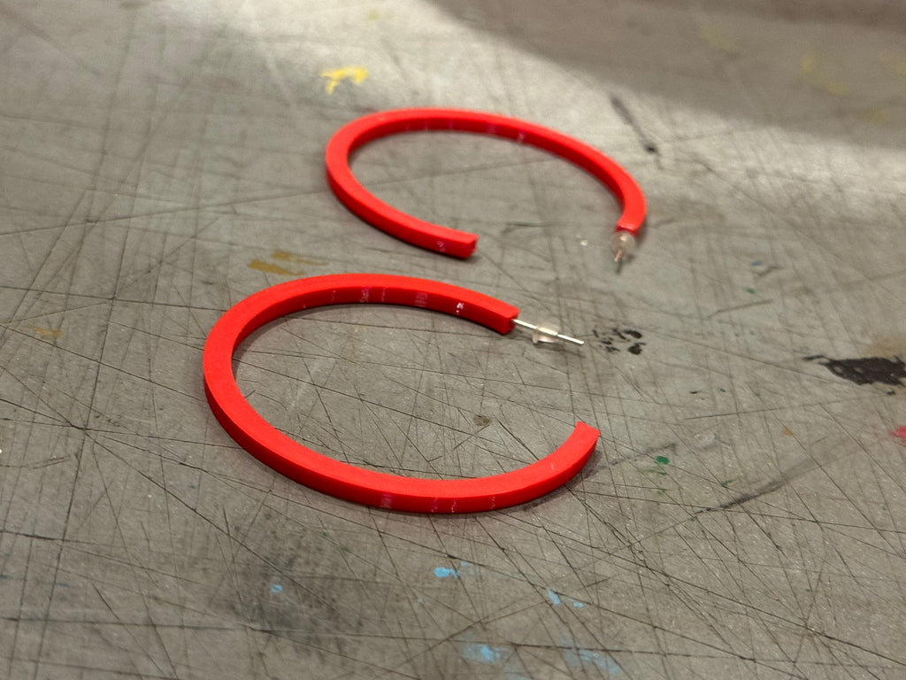 Red Hoop Earrings