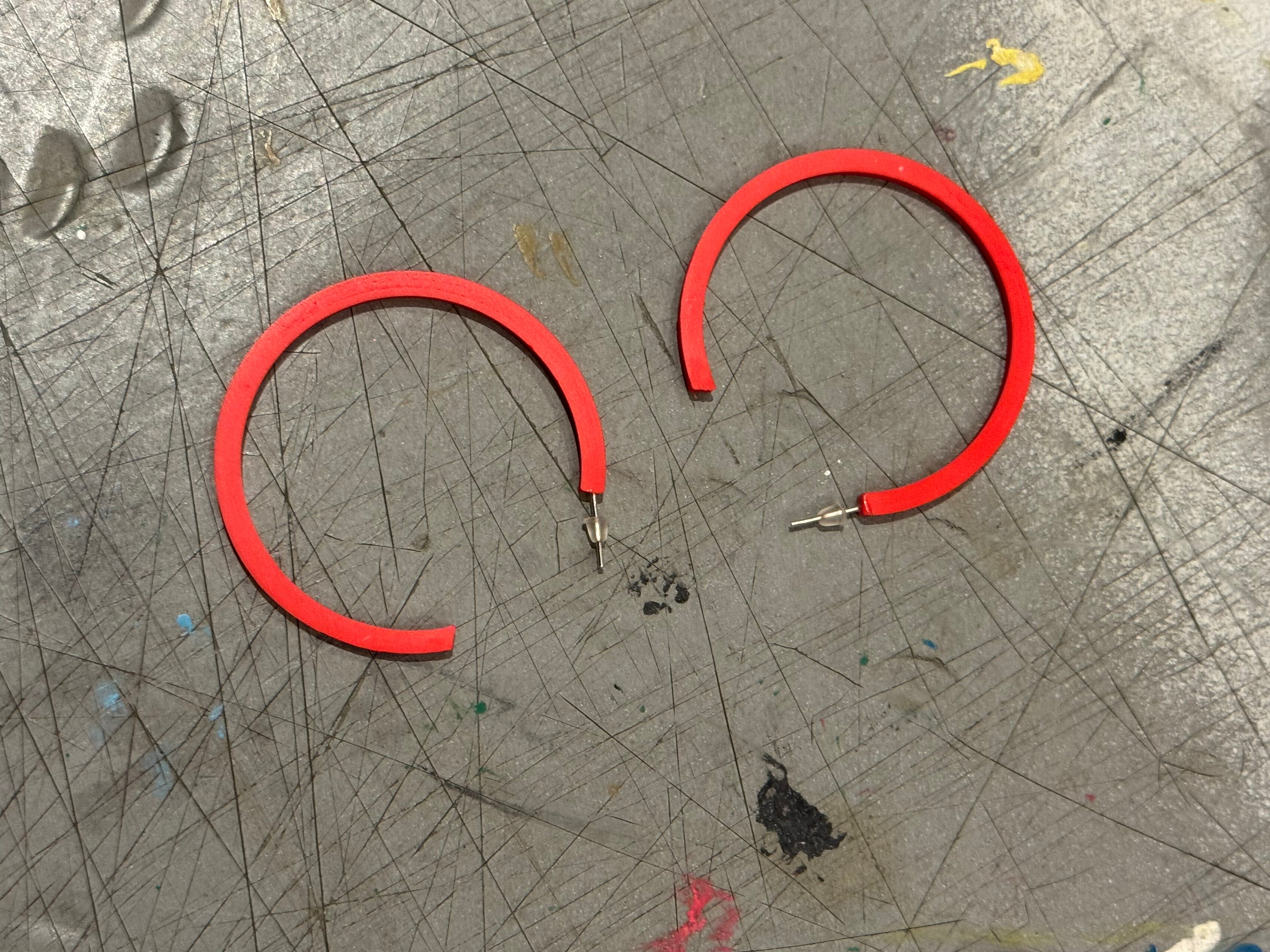 Red Hoop Earrings