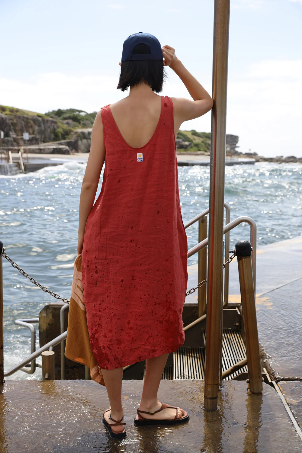 Paprika Linen Shift Dress