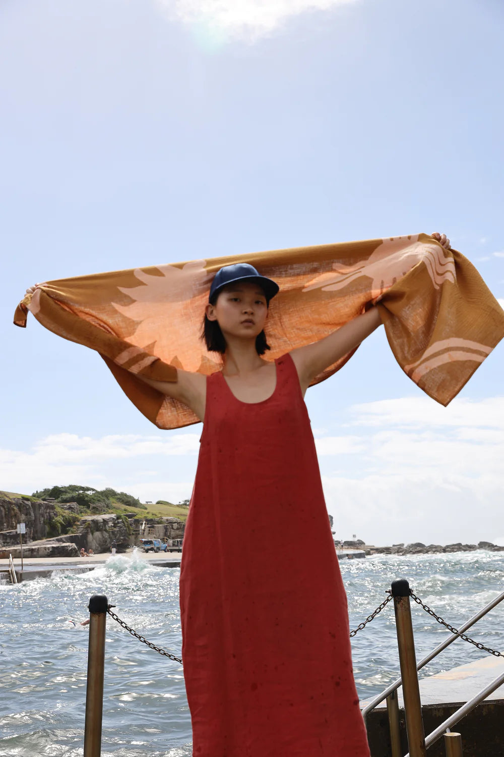 Paprika Linen Shift Dress