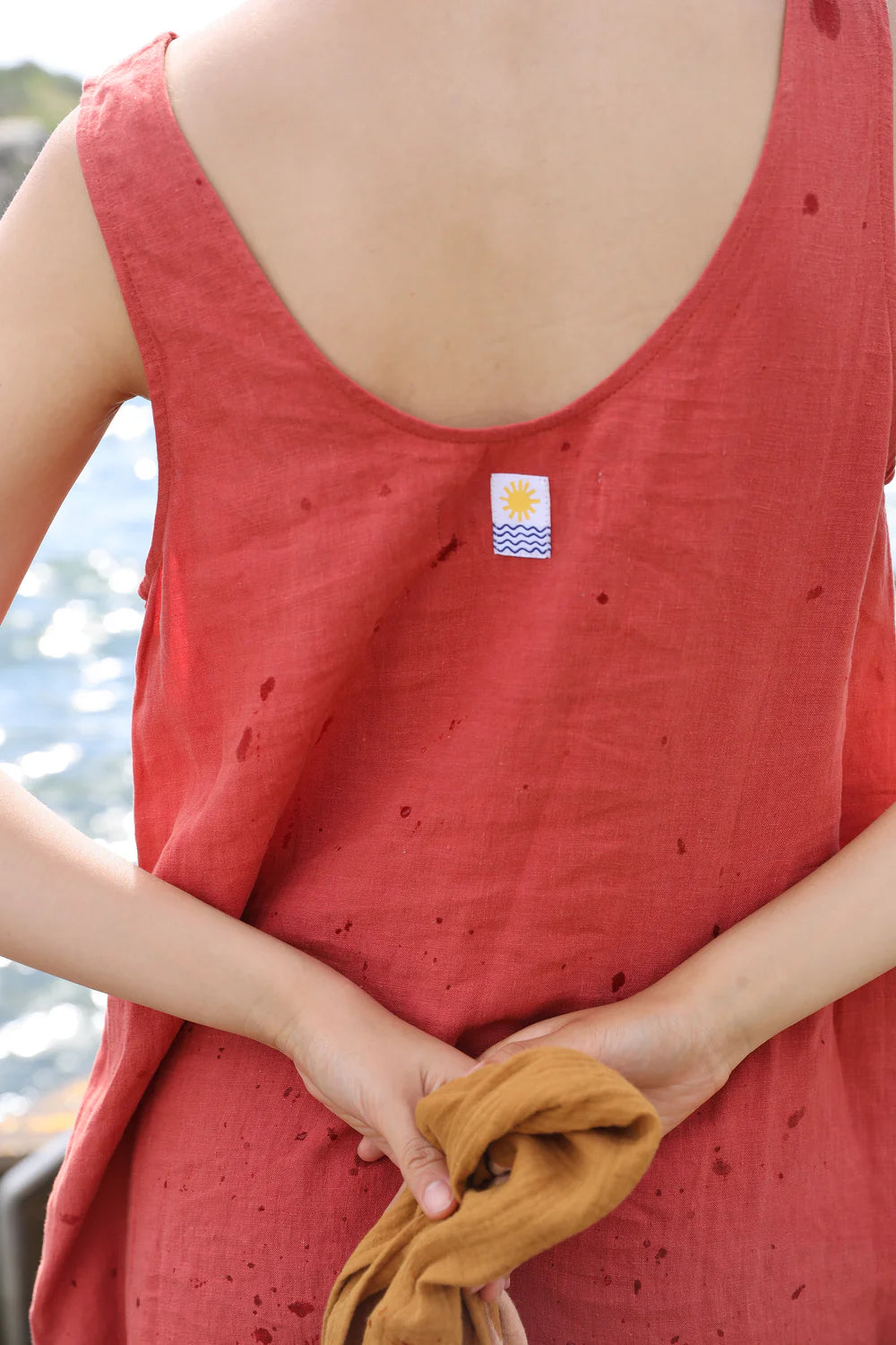 Paprika Linen Shift Dress