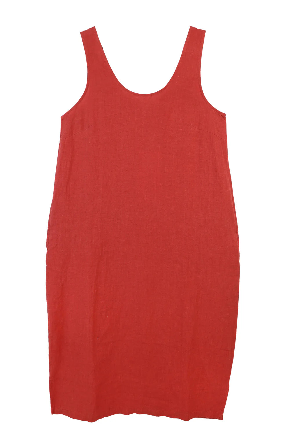 Paprika Linen Shift Dress