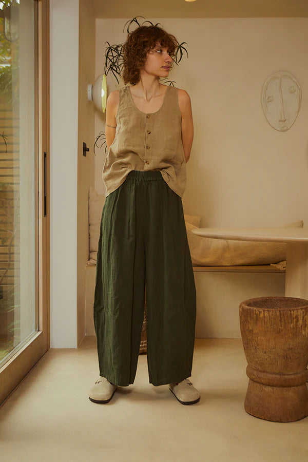 Dark Forest Basic Linen Trousers - Last One