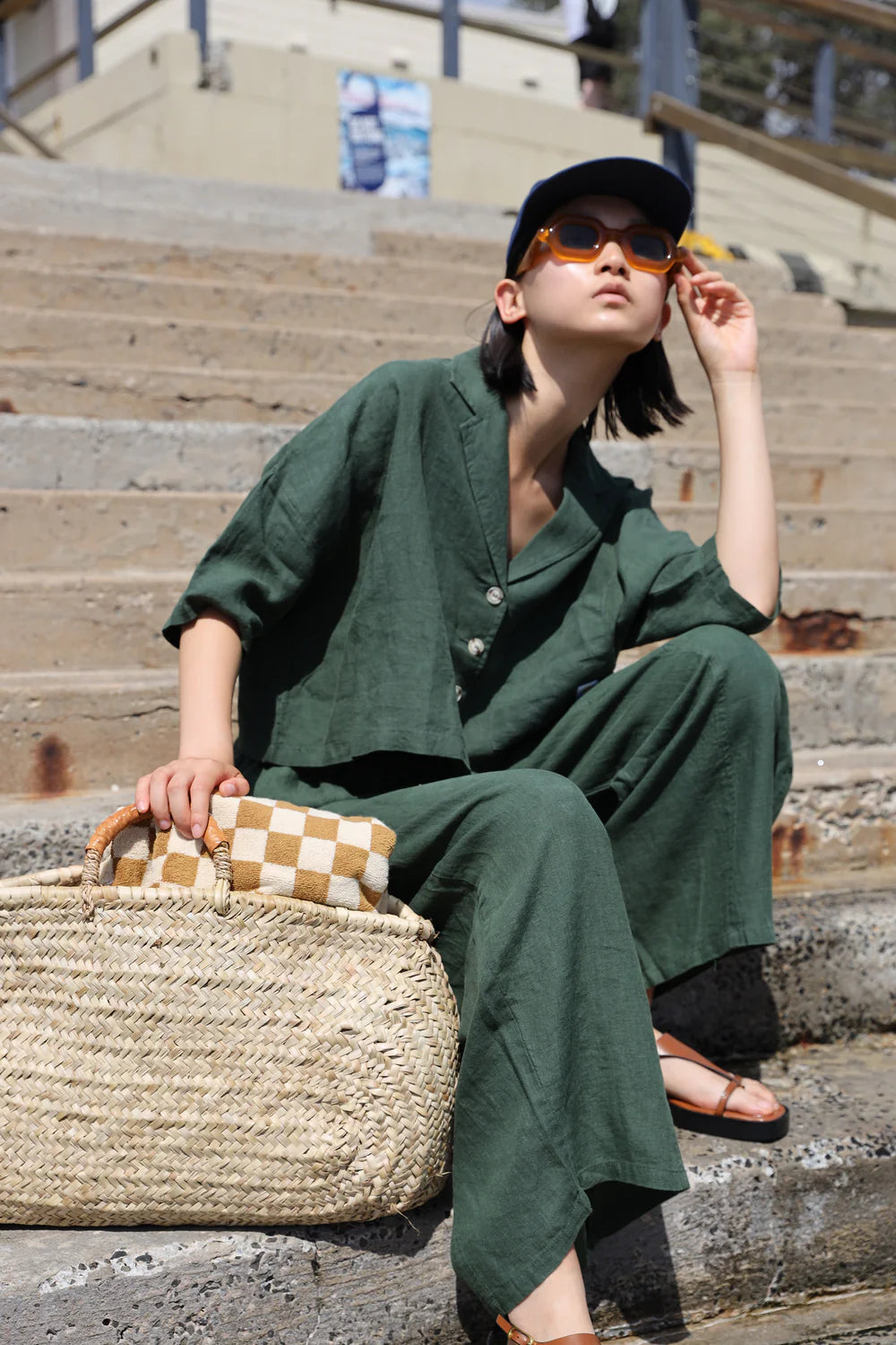 Dark Forest Basic Linen Trousers - Last One