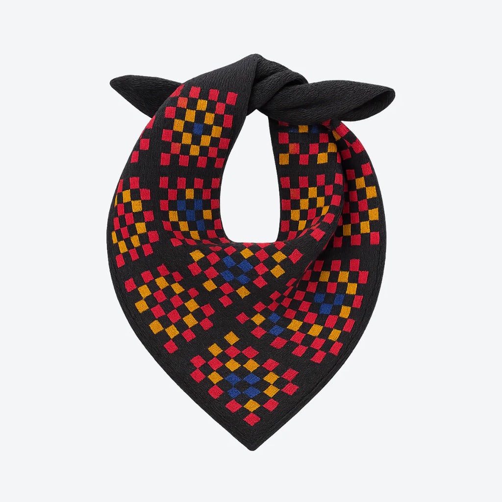 Granny Squares Wool Triangle Scarf