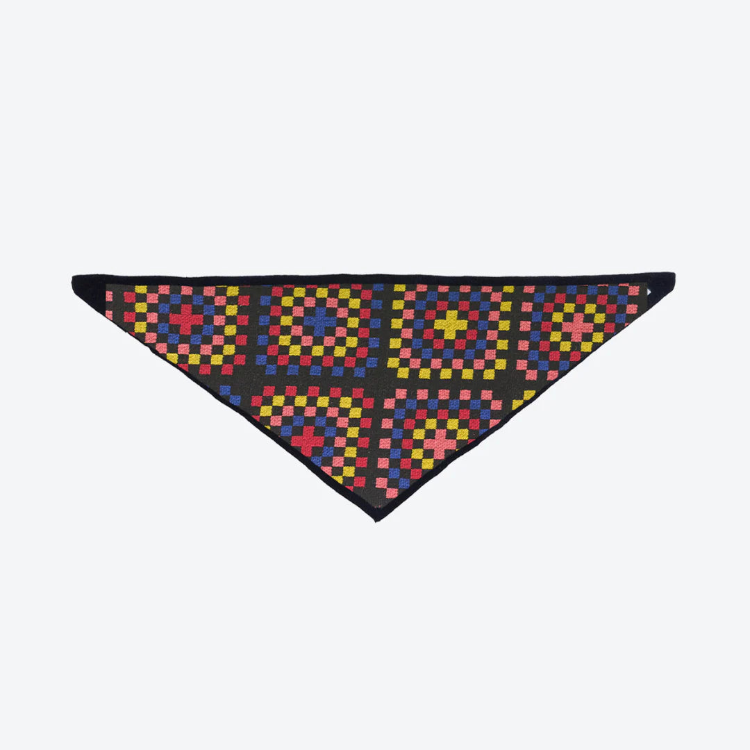 Granny Squares Wool Triangle Scarf