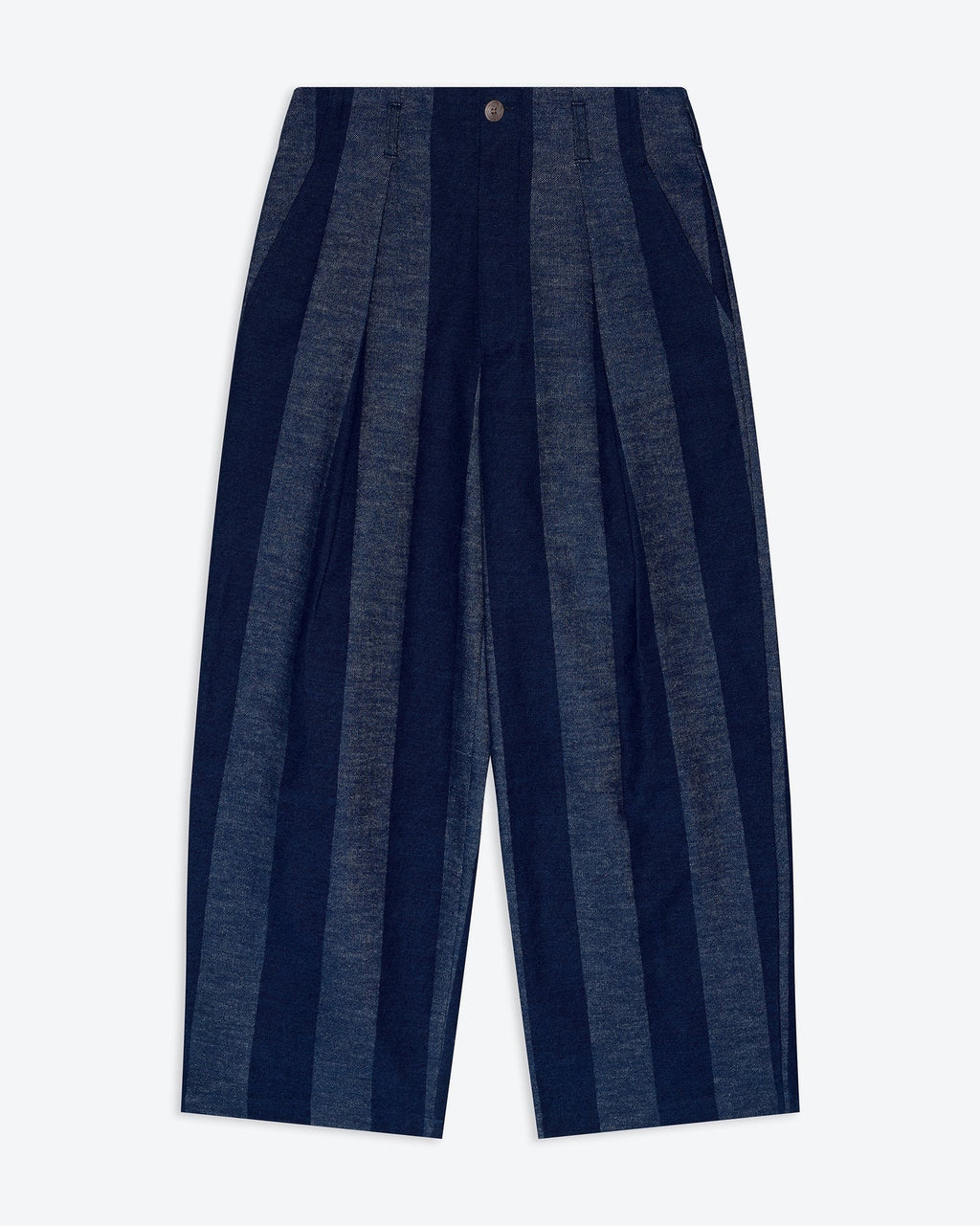 Stripe Denim Pleat Trousers