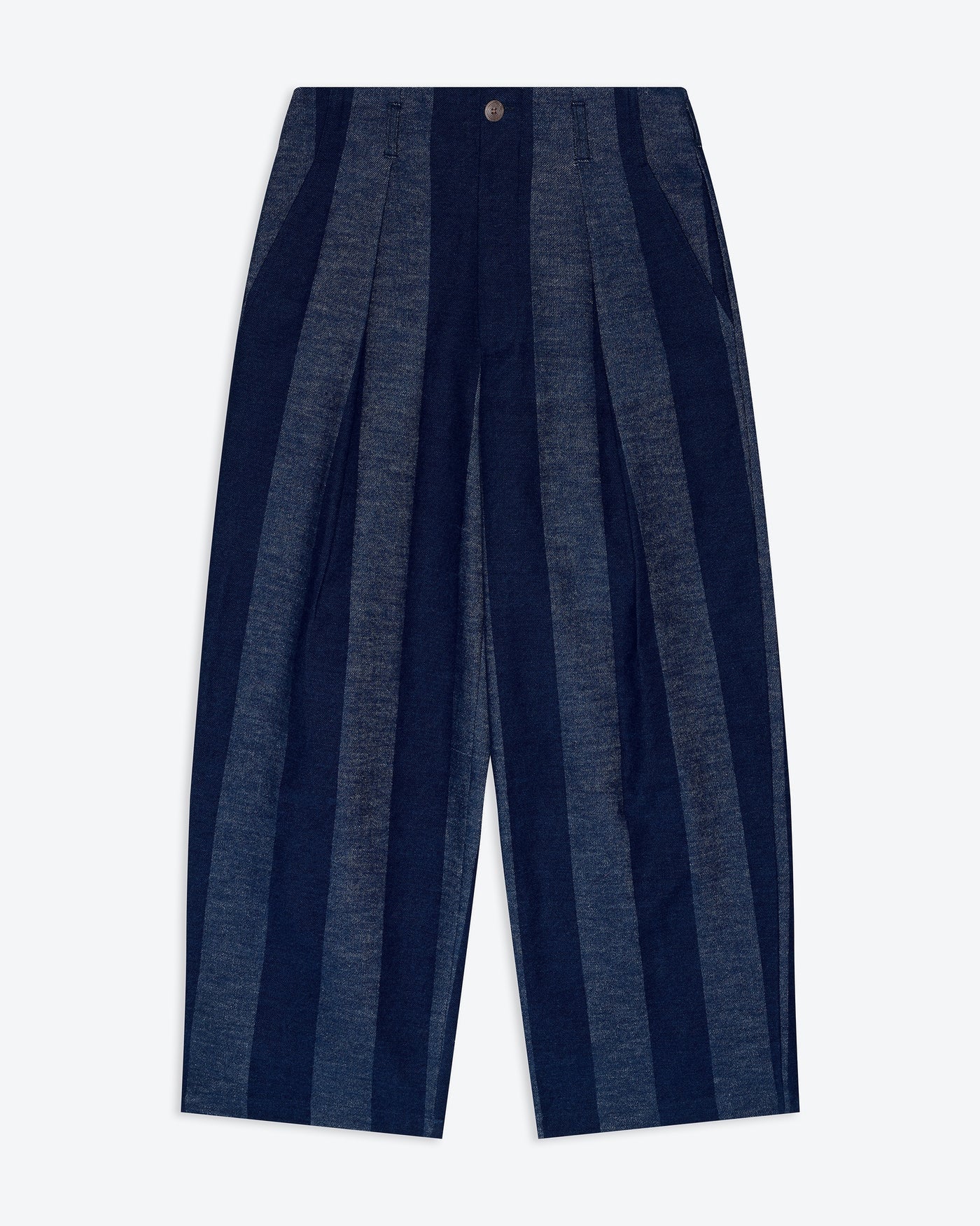 Stripe Denim Pleat Trousers
