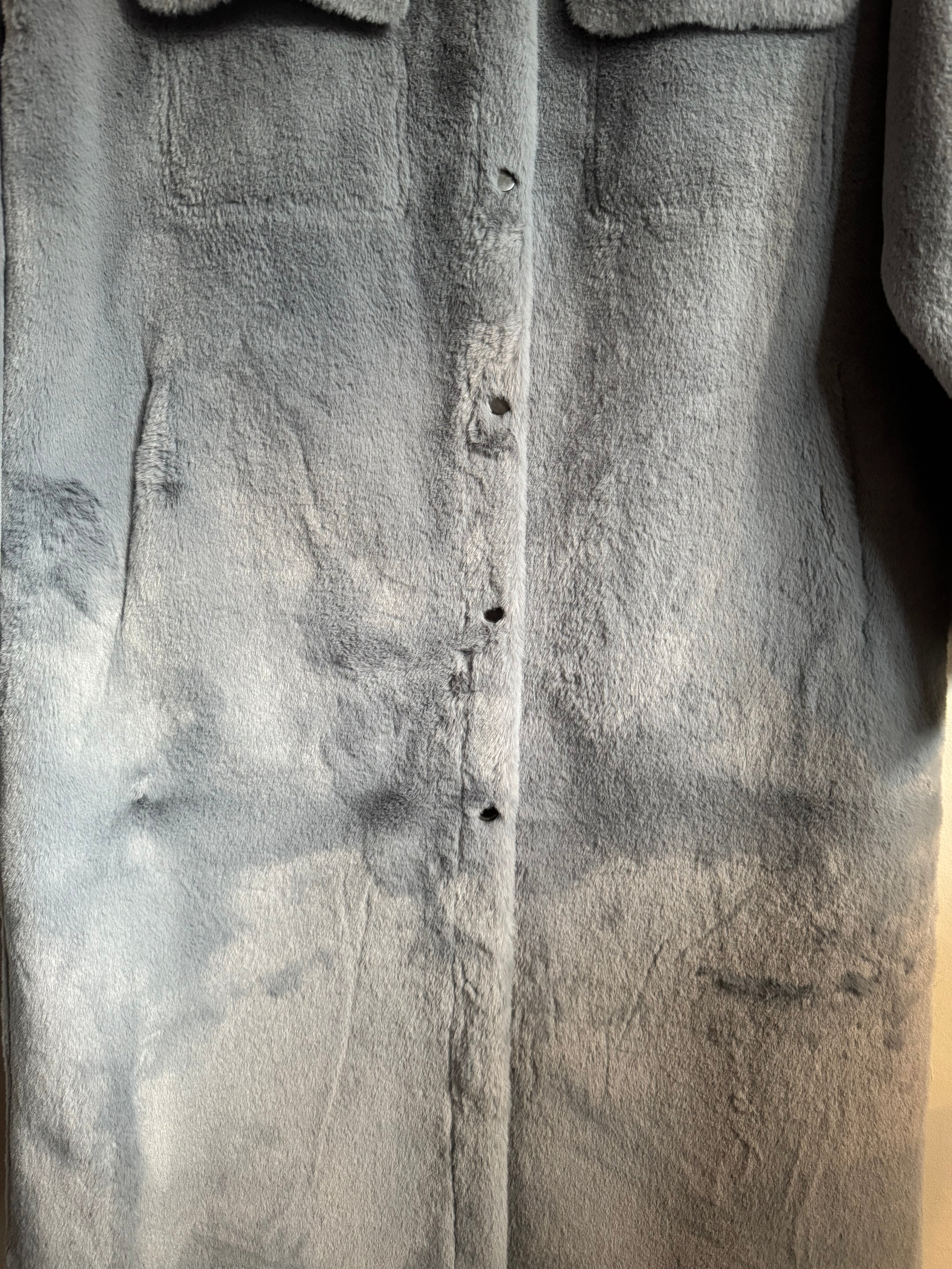 Light Grey Coco Faux Fur Coat