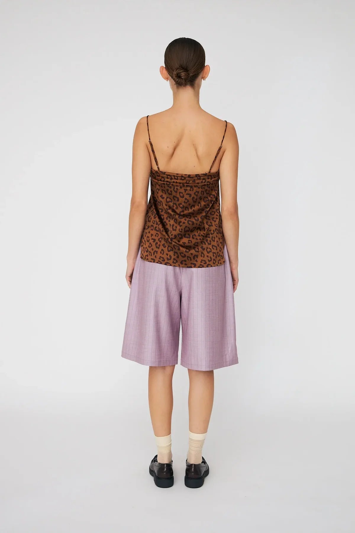 Light Purple Striped Suit Shorts