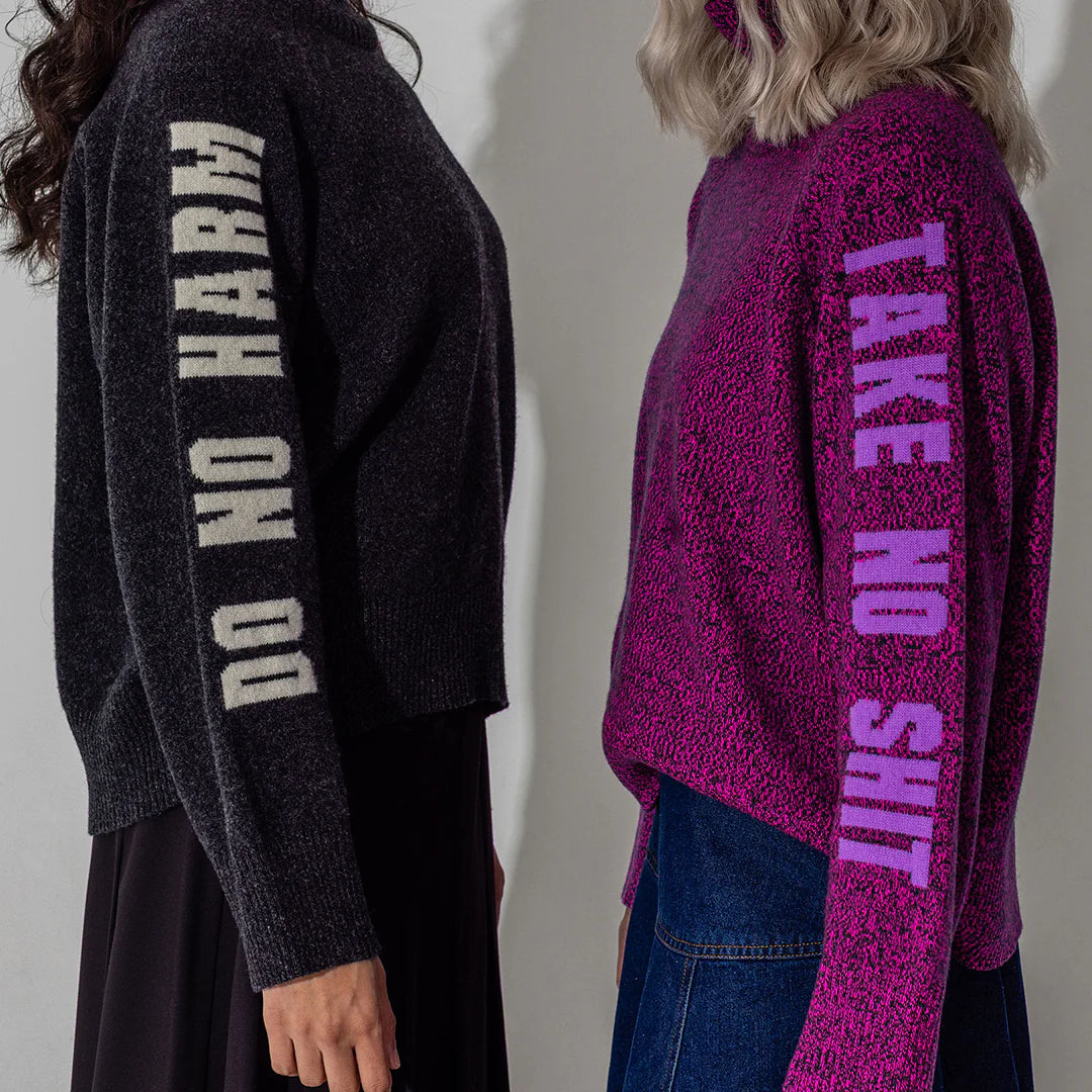 Do No Harm Take No Shit Merino Funnel Jumper