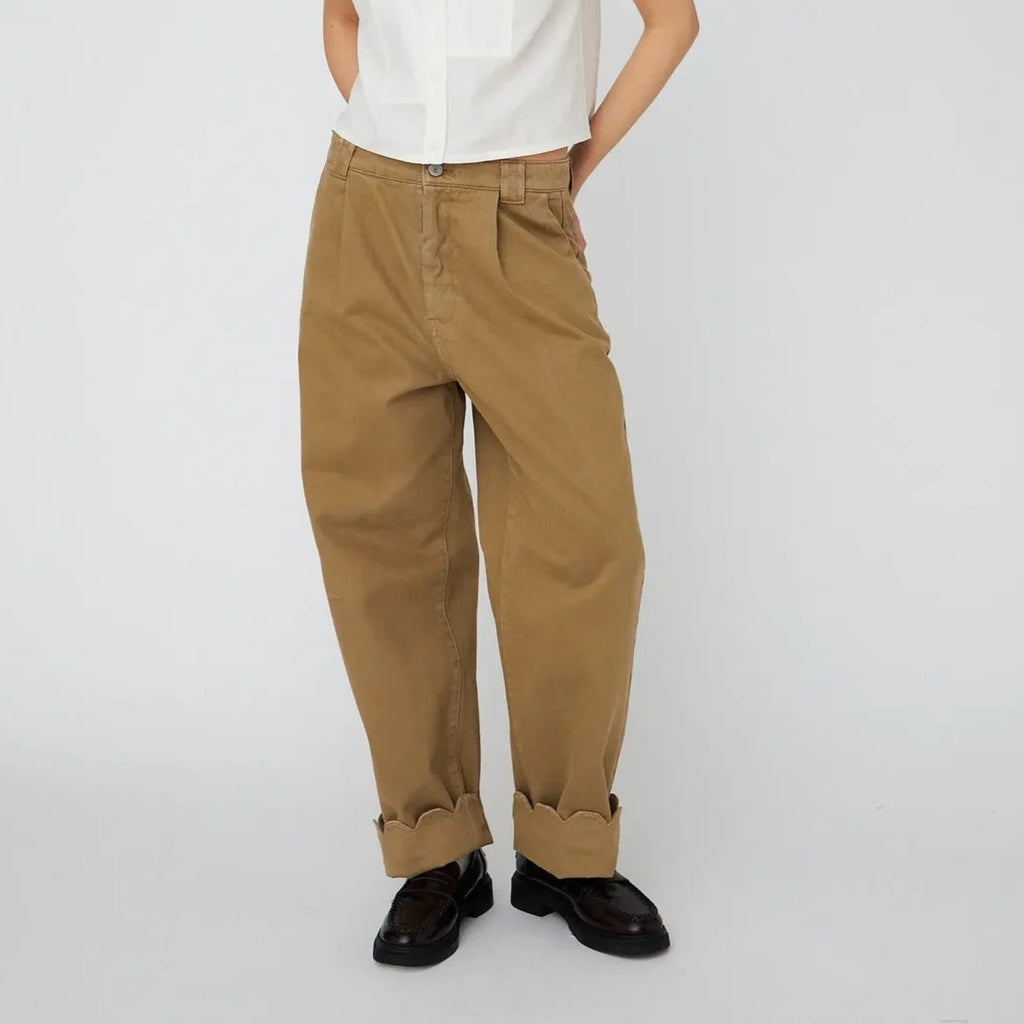 Sand Scallop Edge Cotton Pants