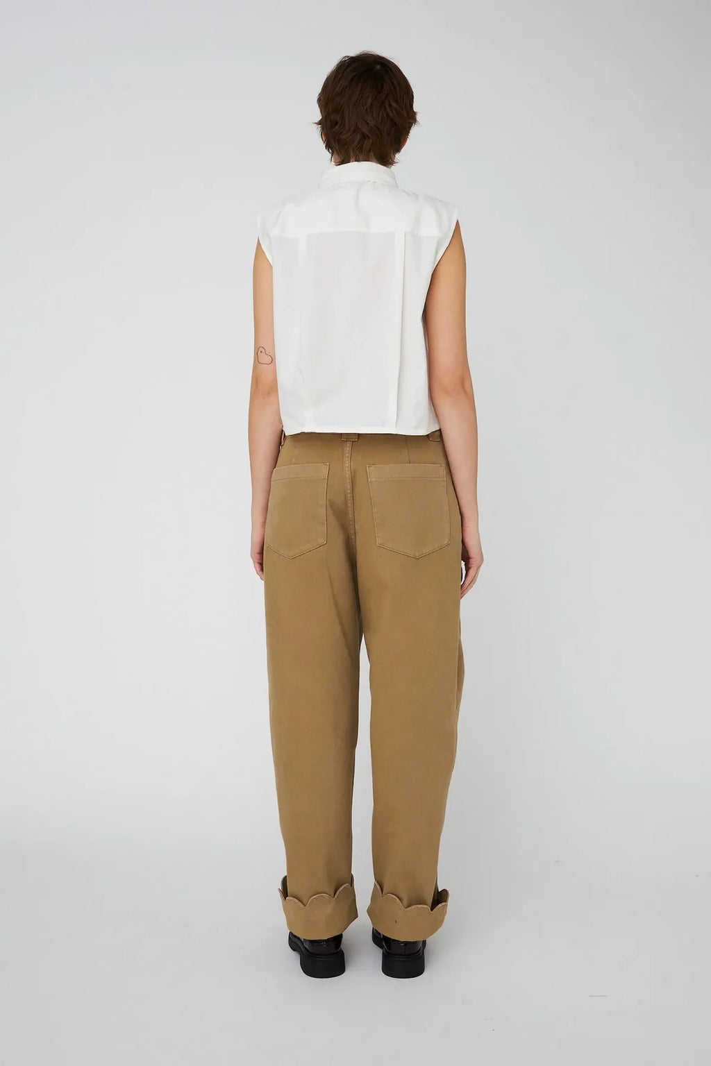 Sand Scallop Edge Cotton Pants