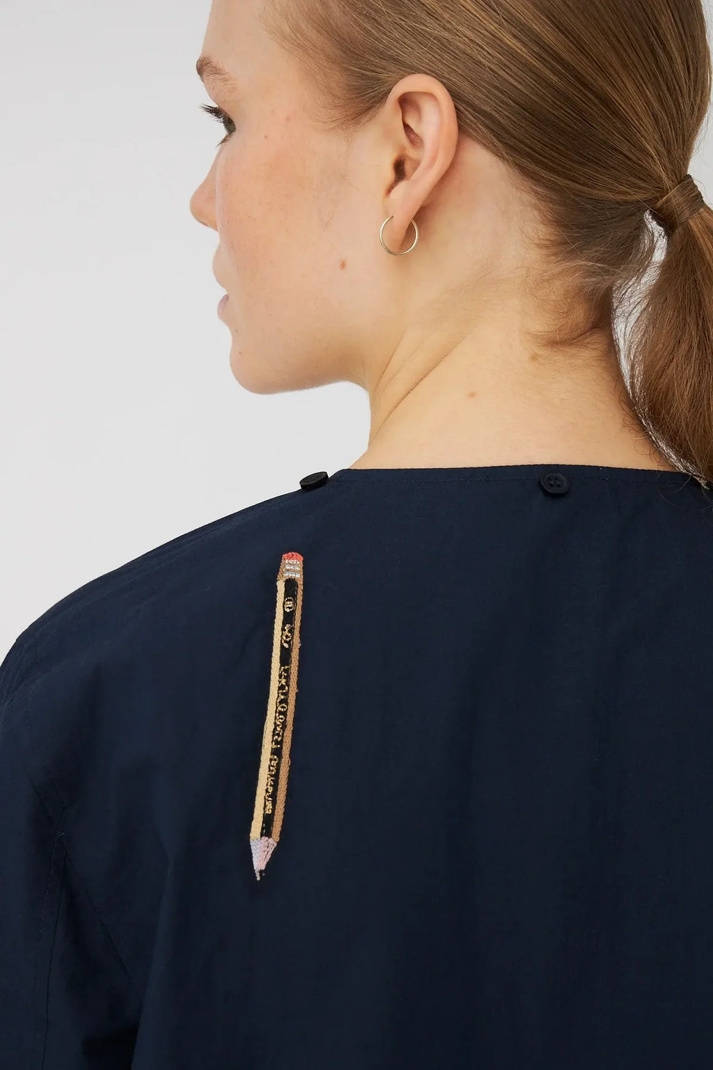 Embroidered Cotton Bow Shirt - Last One (size 36)