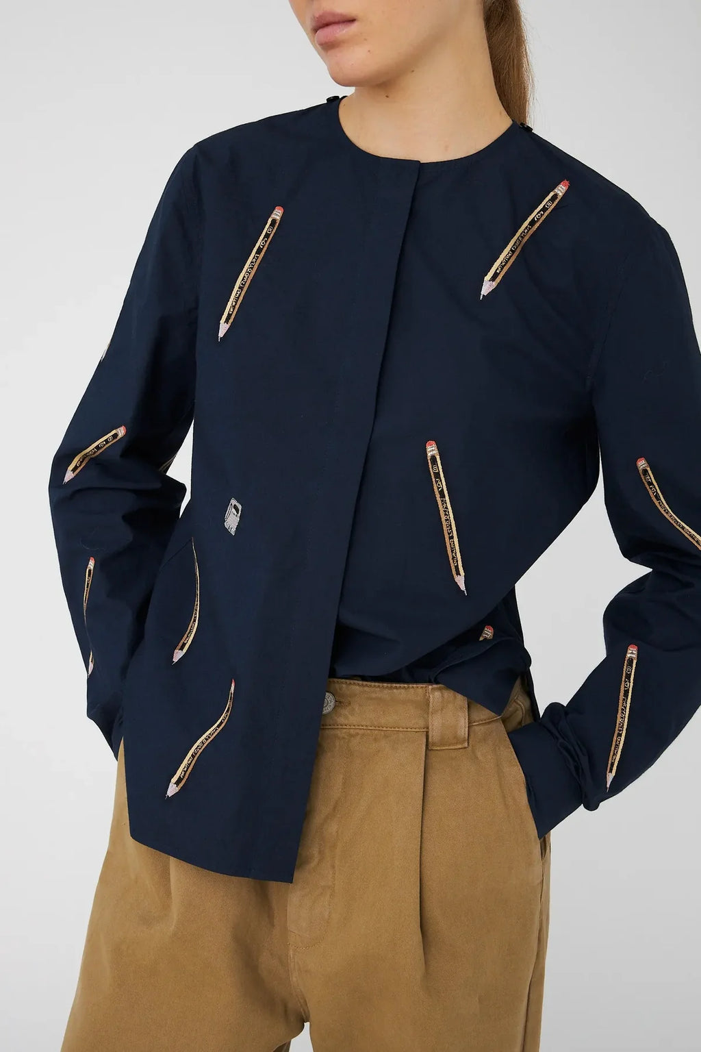 Embroidered Cotton Bow Shirt - Last One (size 36)