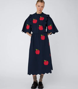 Embroidered Cotton Midi Dress
