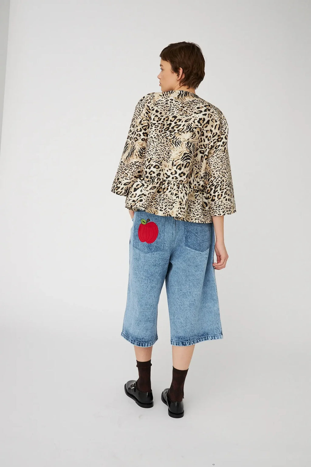 Crispy Peplum Bow Blouse