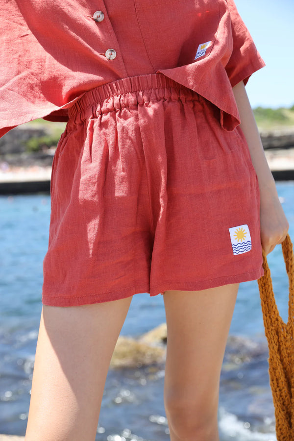 Paprika Basic Linen Shorts