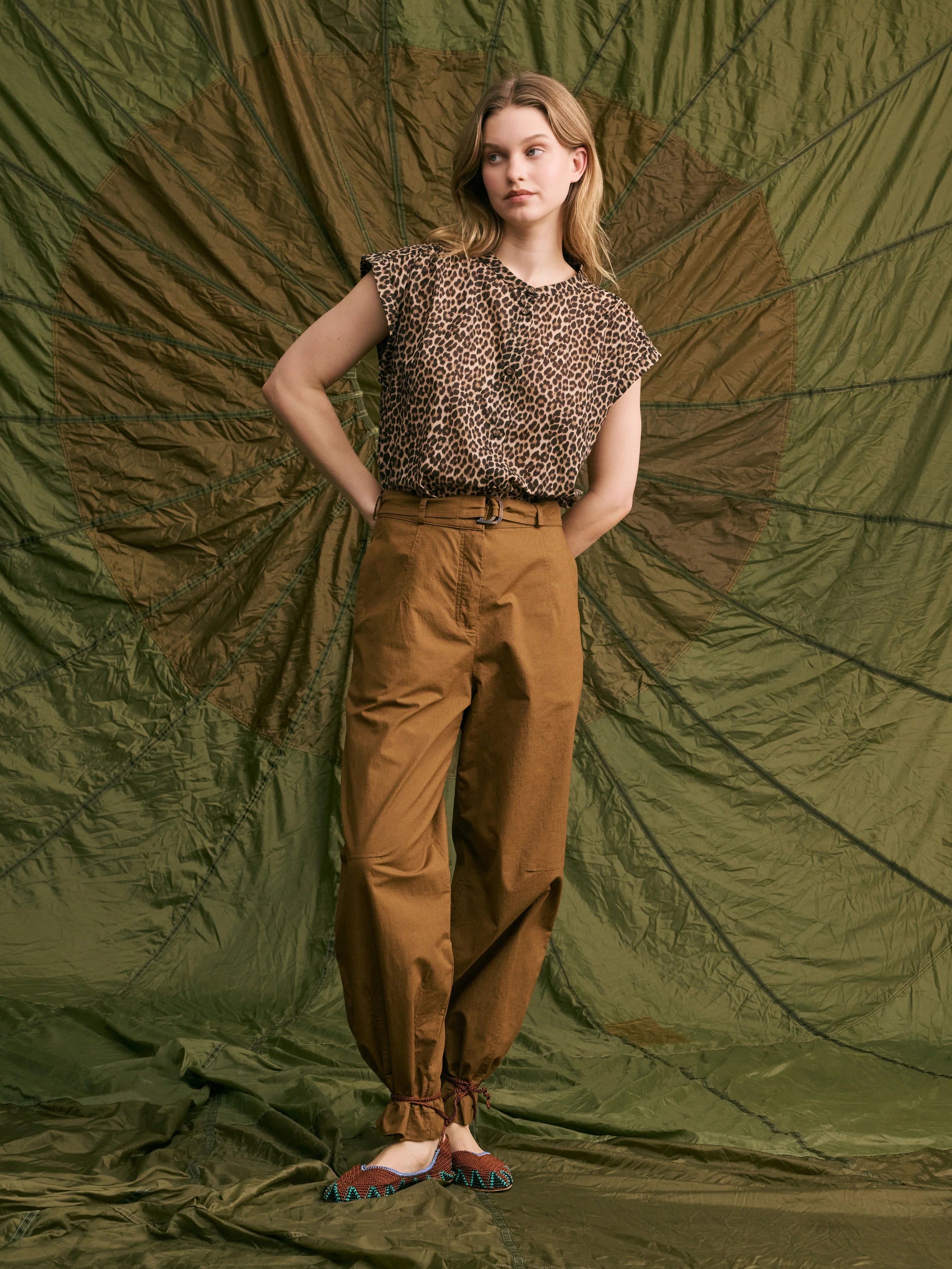 Amandine Leopard Sleeveless Shirt - Last One (Size Medium)