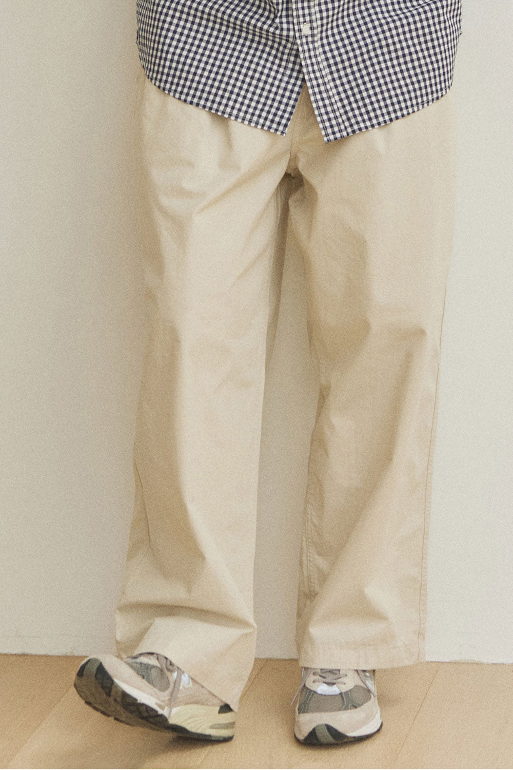 Cream Two Tuck Wide CN Pants