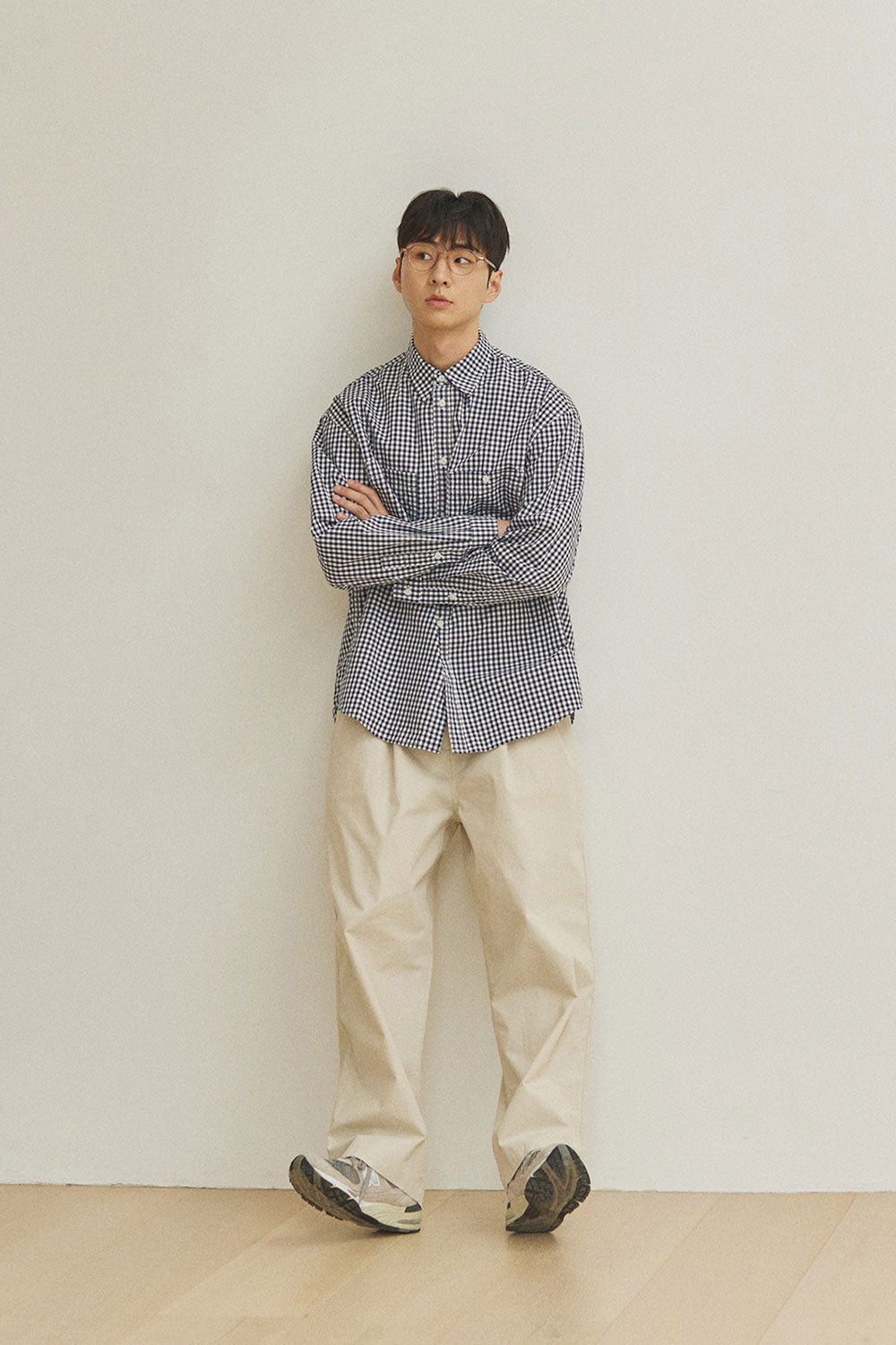 Cream Two Tuck Wide CN Pants
