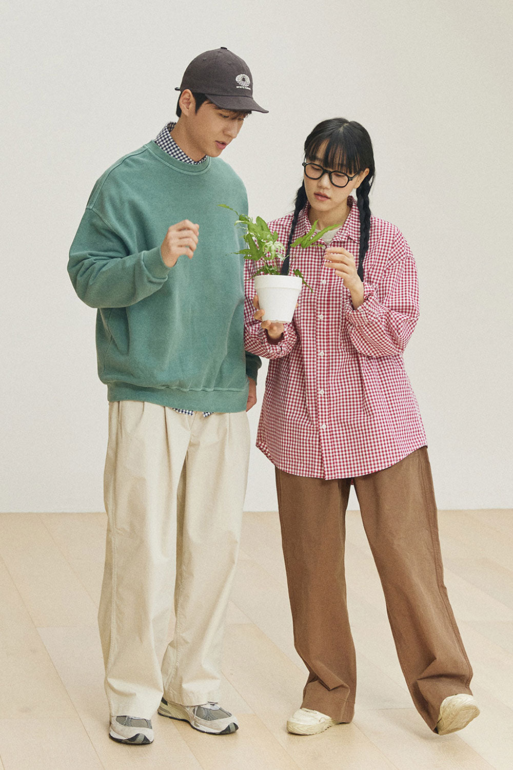 Cream Two Tuck Wide CN Pants