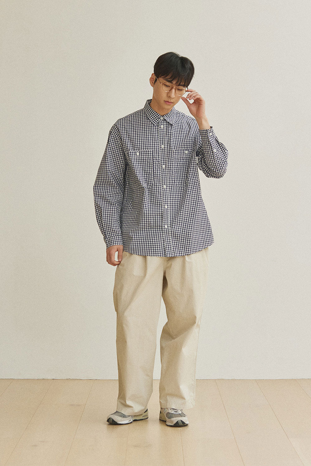 Cream Two Tuck Wide CN Pants