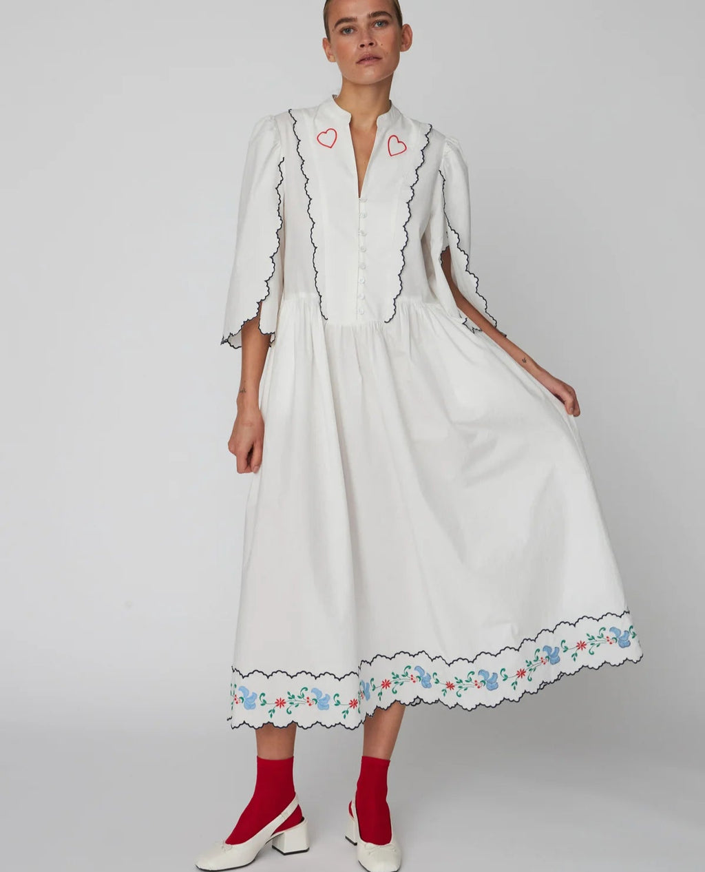 White Embroidered Dress