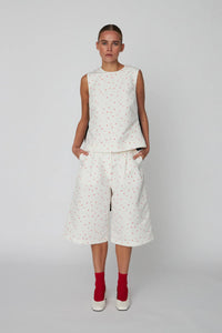 Heart Print Bow Top