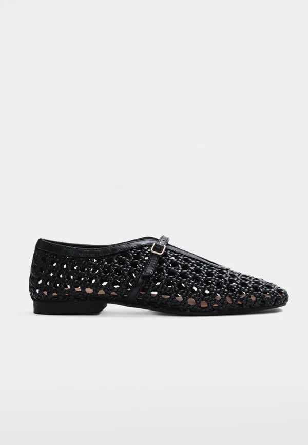 Black Poppy Ballet Pumps