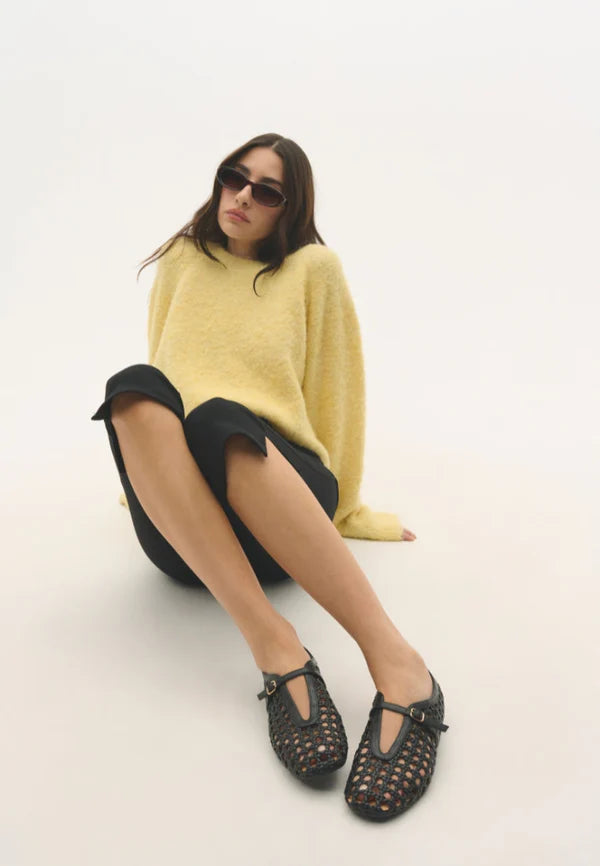 Black Poppy Ballet Pumps