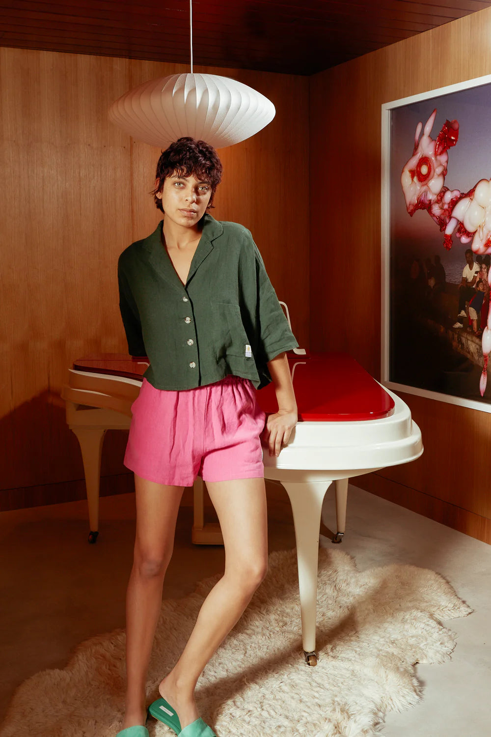 Fuchsia Linen Shorts - Last One
